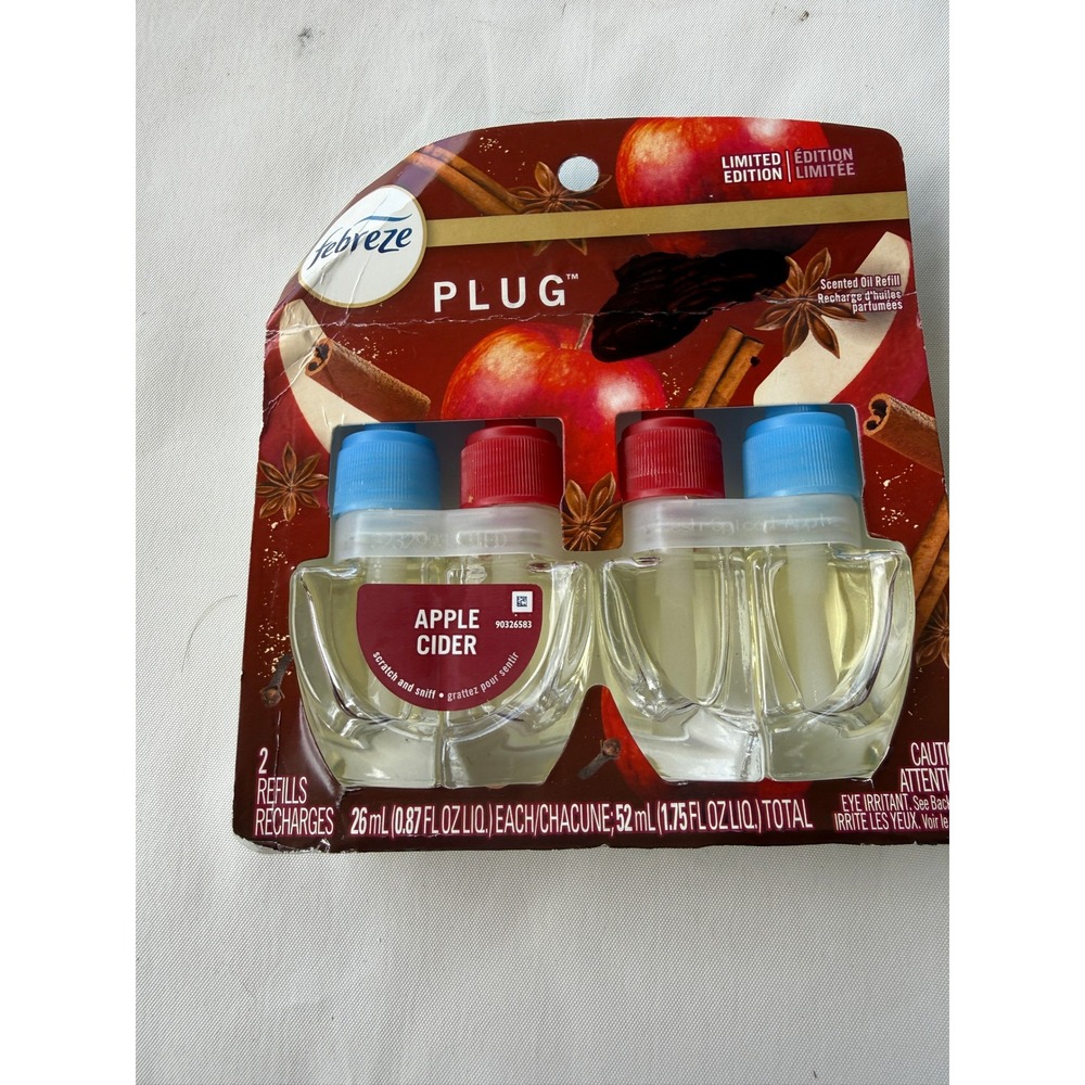 Febreze Plug Scented‎ Oil Refills Apple Cider Limited Edition 2 Count 52mL NEW